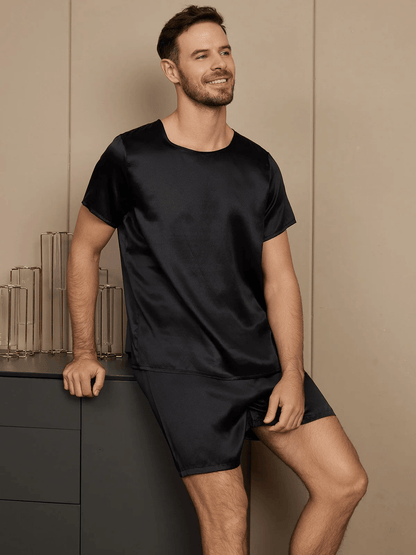 OLIVIER - Casual Short Sleeve Silk Pajama for Men - ZyraLux