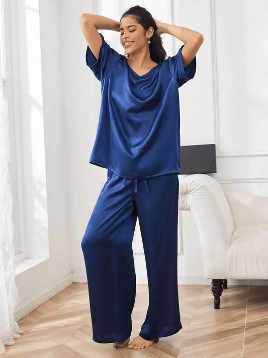 AAFKE - Oversized Pure Silk Two-Piece Pajama - ZyraLux Pyjama