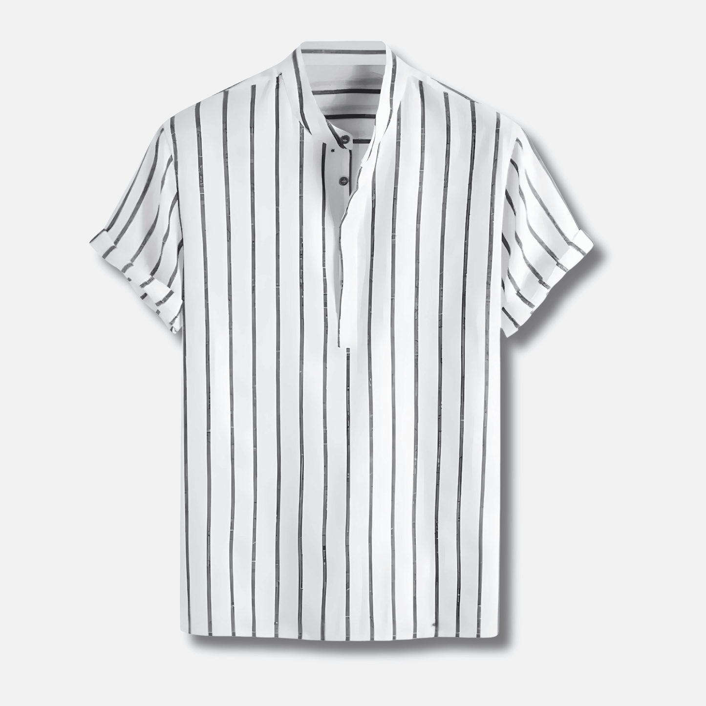 Dex - Men's Striped Shirt with Short Sleeves - ZyraLux