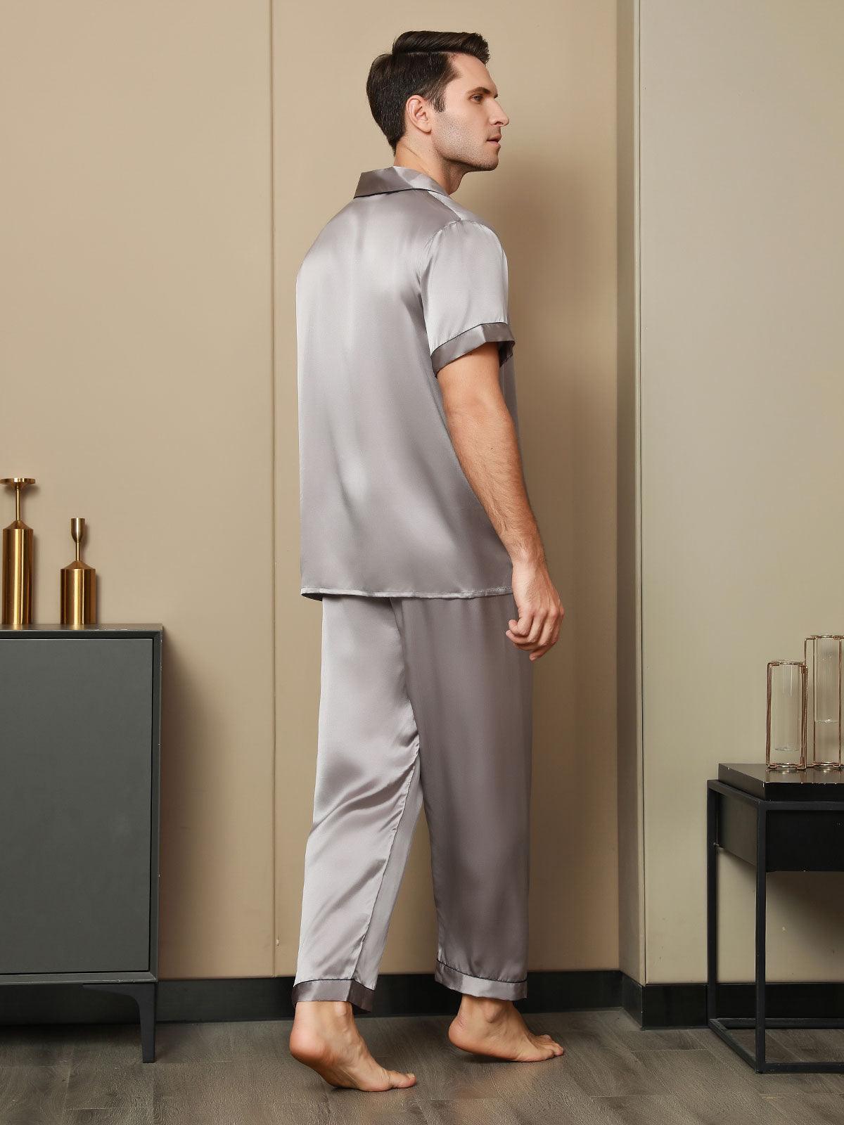 MAXIME - Silk Pajamas with Contrasting Trim - ZyraLux