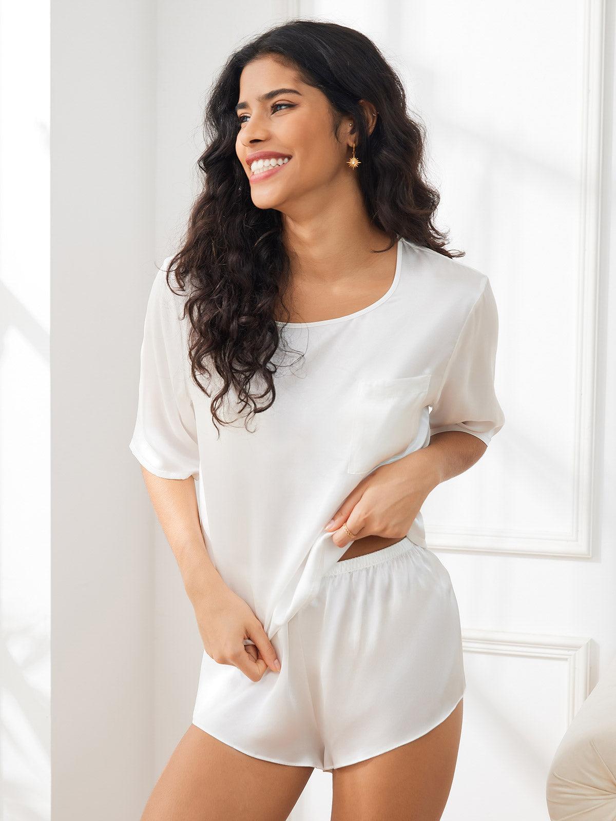 NINA - Short Silk Pyjamas for Women - ZyraLux Pyjama