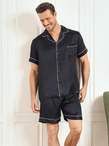 ALEX - Luxury Silk Short Pajamas for Men - ZyraLux