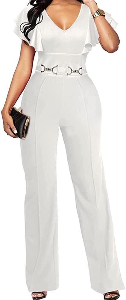 In Style White Bodycon Short Ruffle Sleeve Jumpsuit - ZyraLux Jumpsuits & Rompers