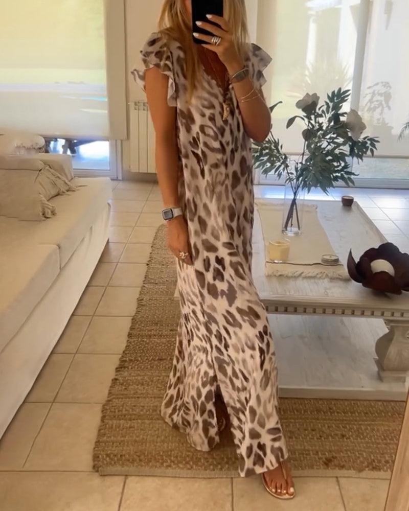 Maxi Dress | Leopard Print | Polyester | Stylish and Bold - ZyraLux Kleding en accessoires