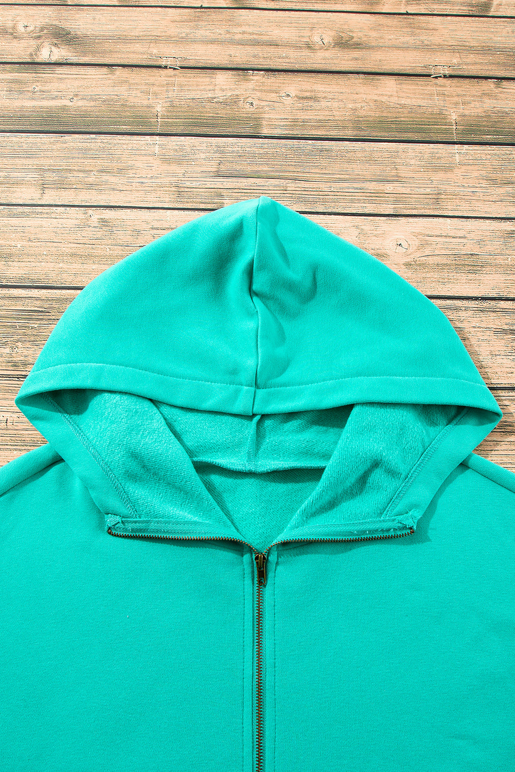 Gezellige Aruba Blue Fleece gevoerde Half Rits Hoodie met Handige Kangoeroezakken