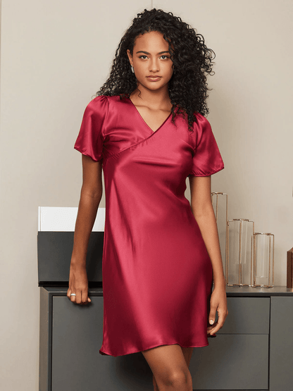 Charming Silk - Casual Silk Nightgown - ZyraLux Nightgown