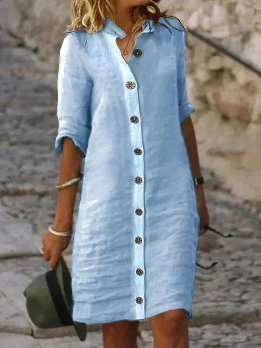 Lara - Casual Shirt Dress - ZyraLux