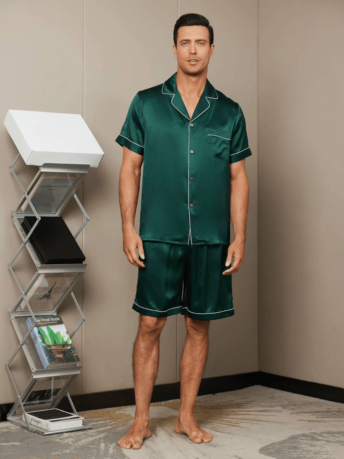 LÉO - Luxury Silk Short Pajamas for Men - ZyraLux