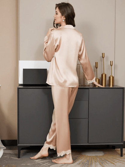 IVANKA - Casual Buttoned Silk Pajama for Women - ZyraLux Pyjama