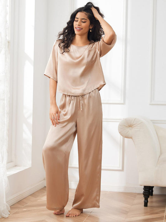 JEANNE - Pure Silk Pajama Set - ZyraLux Pyjama