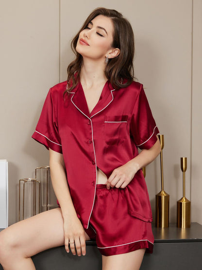 SARAH - Short Silk Pajama for Women - ZyraLux Pyjama