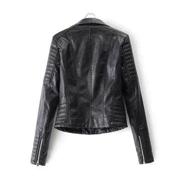 Amelia - Elegant leather jacket for women - ZyraLux