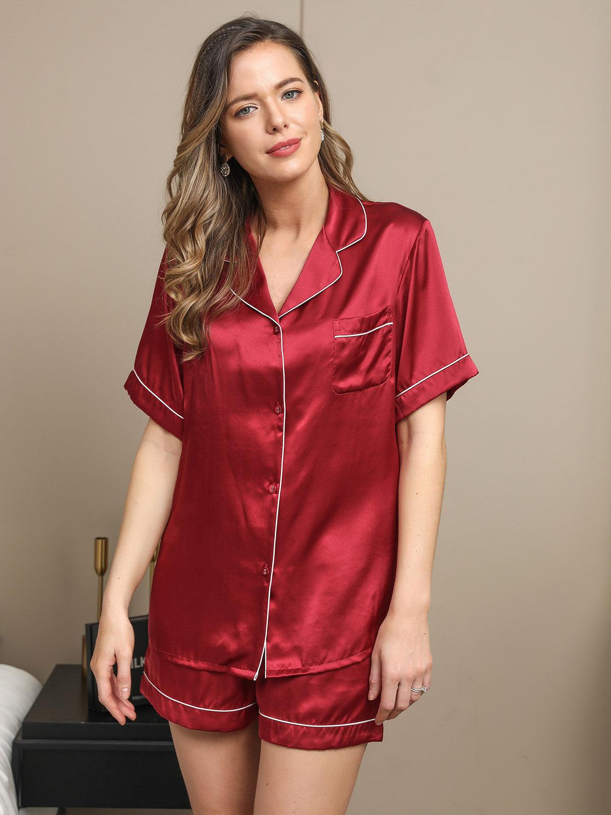 MARIE - Short Silk Pyjama Set - ZyraLux Pyjama