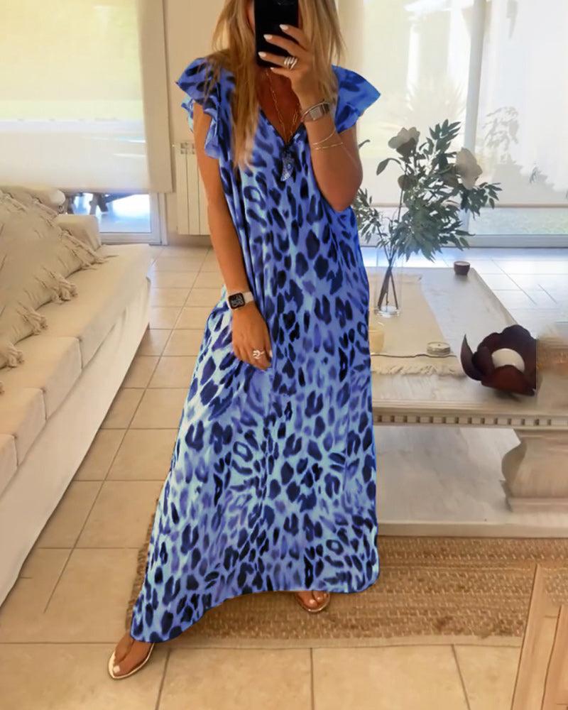 Maxi Dress | Leopard Print | Polyester | Stylish and Bold - ZyraLux Kleding en accessoires