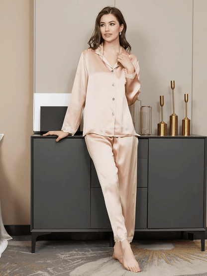 IVANKA - Casual Buttoned Silk Pajama for Women - ZyraLux Pyjama