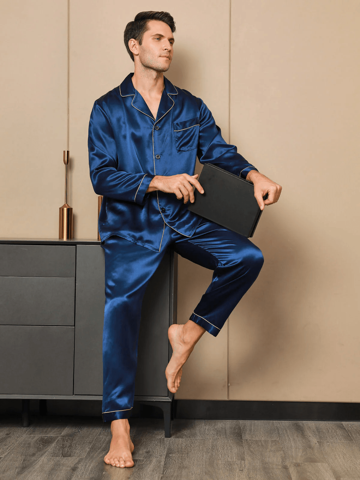 GABRIEL - Luxury Silk Pajama for Men - ZyraLux