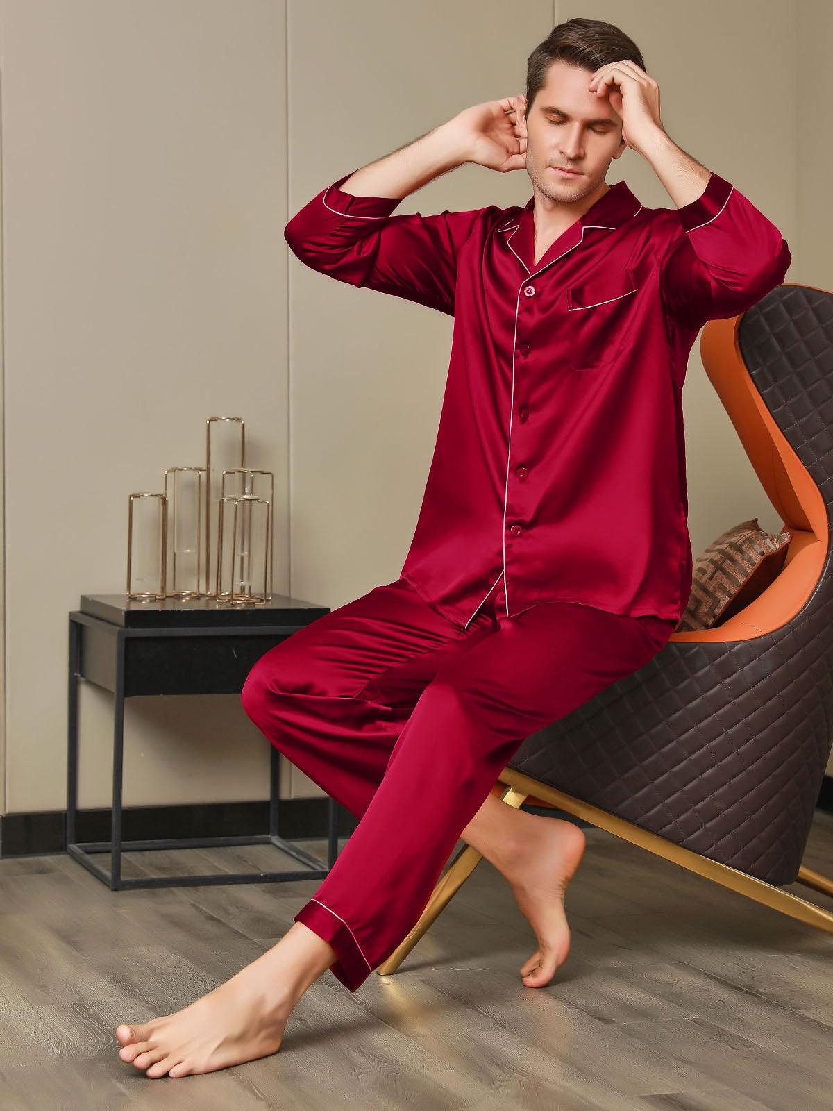 GABRIEL - Luxury Silk Pajama for Men - ZyraLux