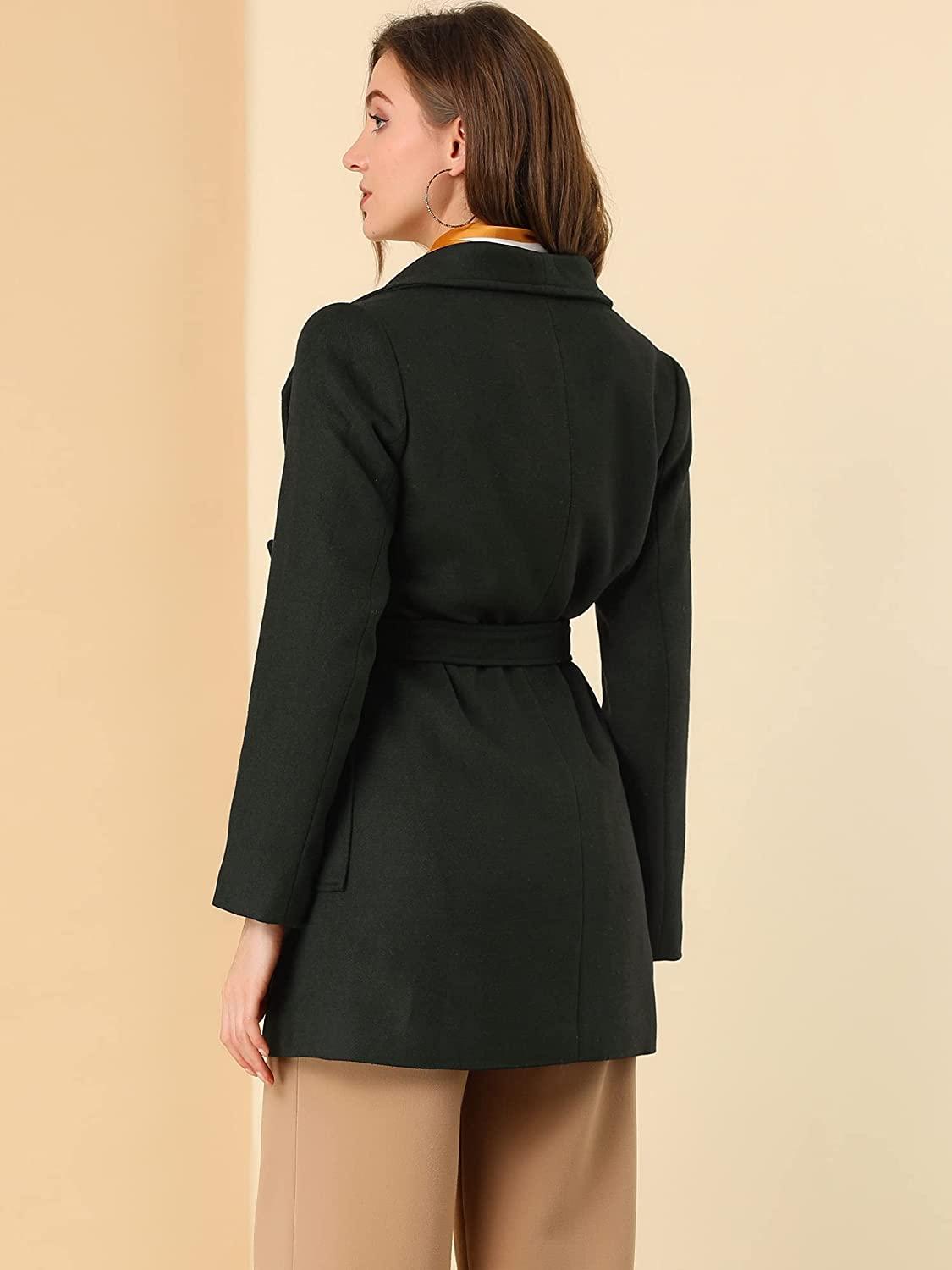 Wikkel Sjaalkraag Zwarte Riem Dames Blazer