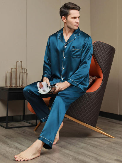 GABRIEL - Luxury Silk Pajama for Men - ZyraLux