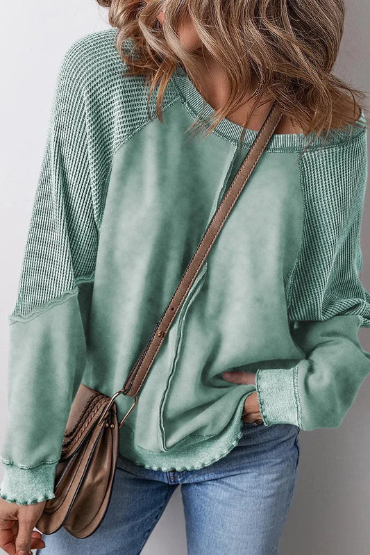 Chic sweatshirt met lange mouwen en zichtbare naden