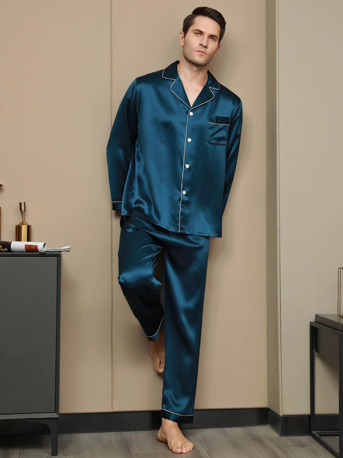 GABRIEL - Luxury Silk Pajama for Men - ZyraLux