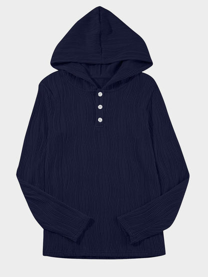 Gezellige, getextureerde hoodie met lange mouwen voor ultiem comfort