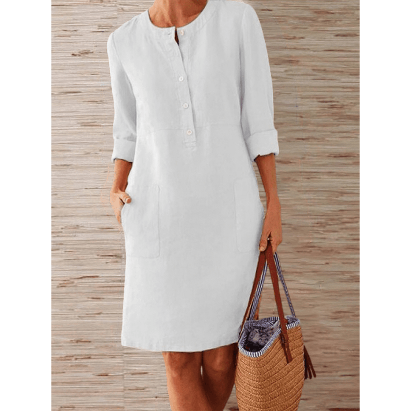 Coastal Comfort Dress | Casual & Relaxed | Linen - ZyraLux Kleding en accessoires