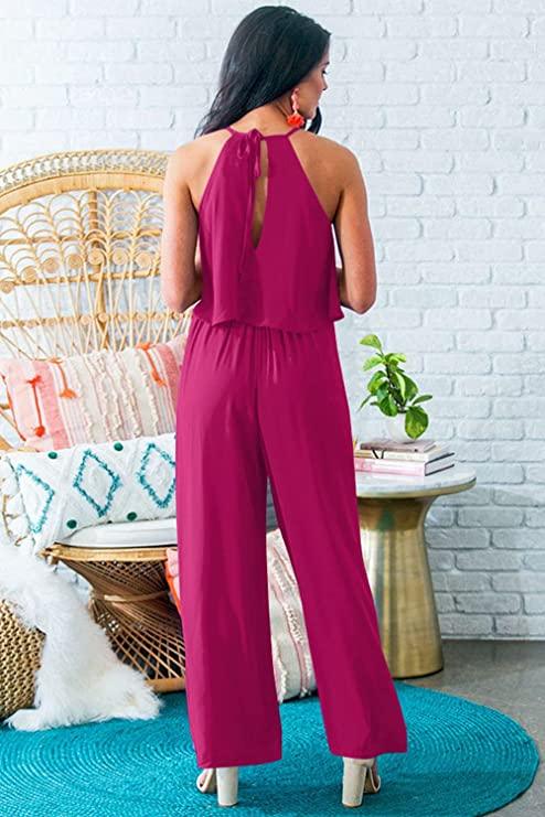 Chic Blue Sleeveless Summer Wide Leg Jumpsuit - ZyraLux Jumpsuit