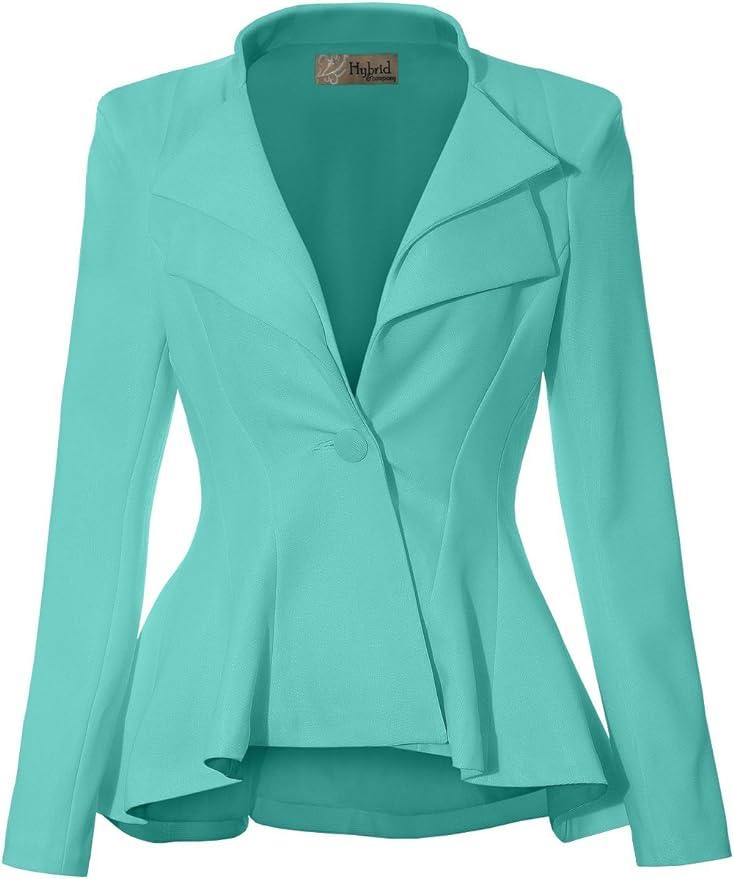 Business Chic Black Peplum Style Long Sleeve Lapel Blazer - ZyraLux