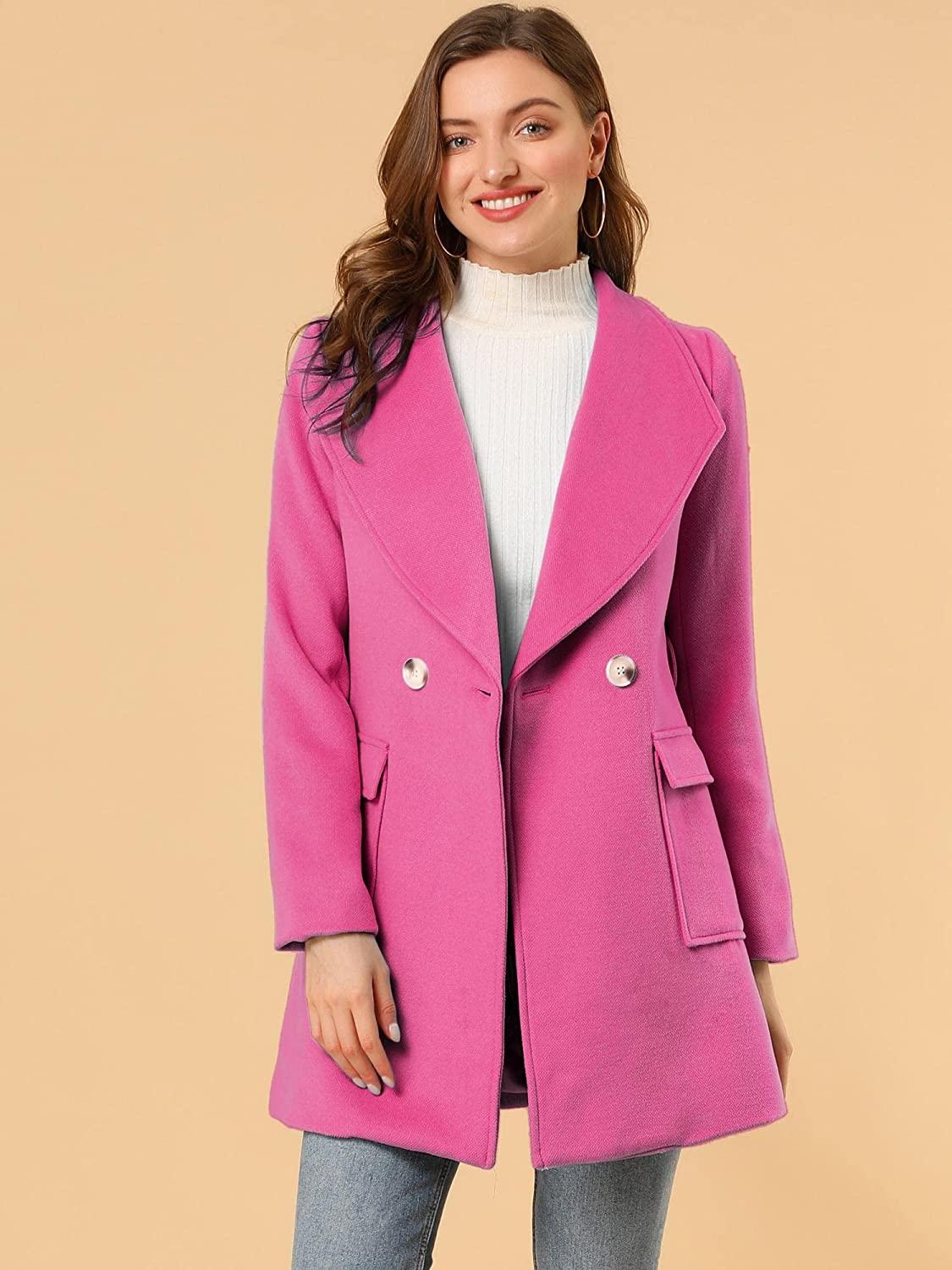 Wikkel Sjaalkraag Fuchsia Riem Dames Blazer