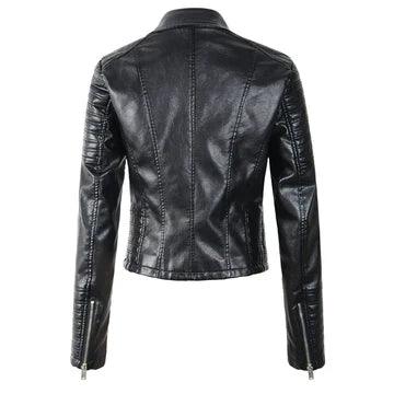 Amelia - Elegant leather jacket for women - ZyraLux