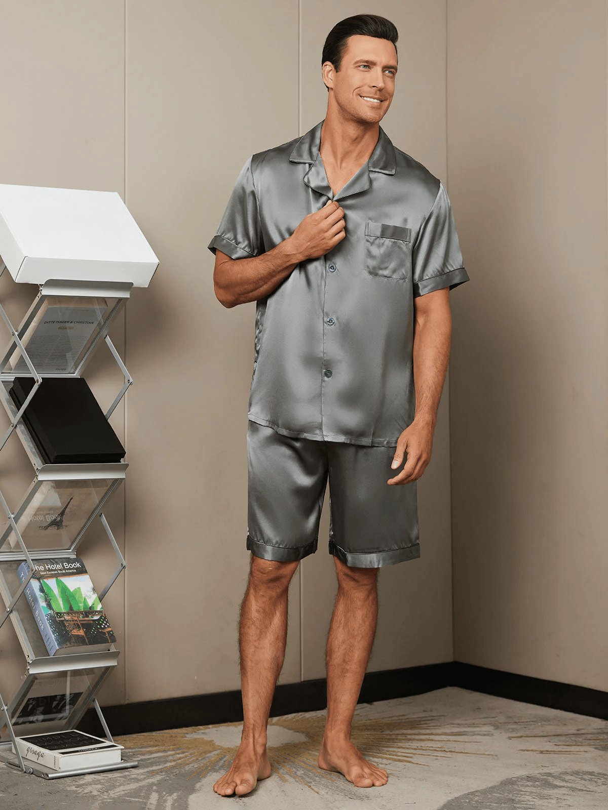 LÉO - Luxury Silk Short Pajamas for Men - ZyraLux