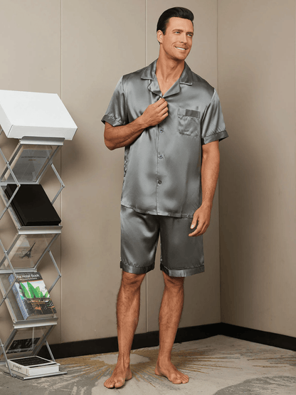 LÉO - Luxury Silk Short Pajamas for Men - ZyraLux