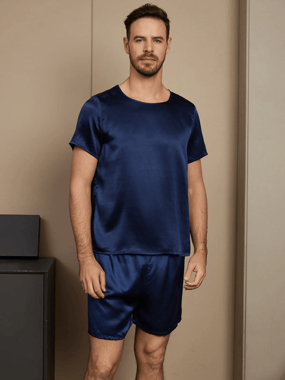 OLIVIER - Casual Short Sleeve Silk Pajama for Men - ZyraLux