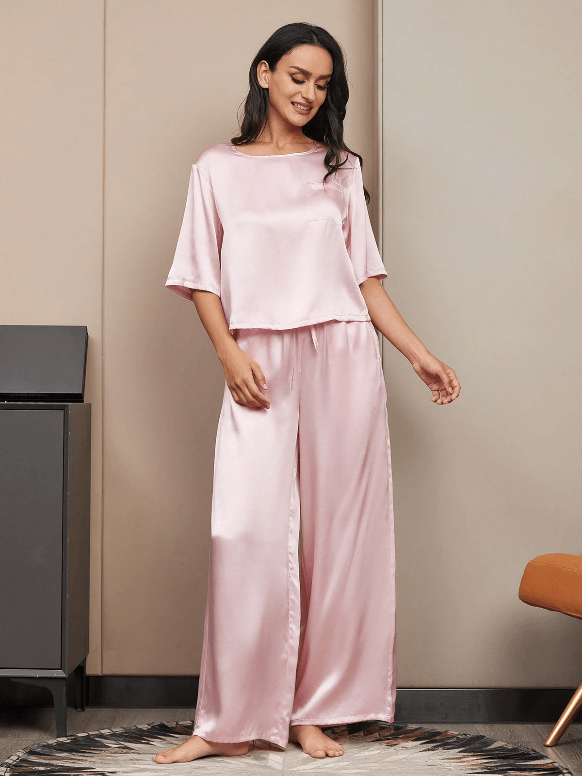 SANNE - Relaxed Pure Silk Pajama Set - ZyraLux Pyjama