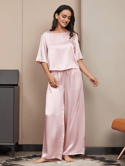 SANNE - Relaxed Pure Silk Pajama Set - ZyraLux Pyjama