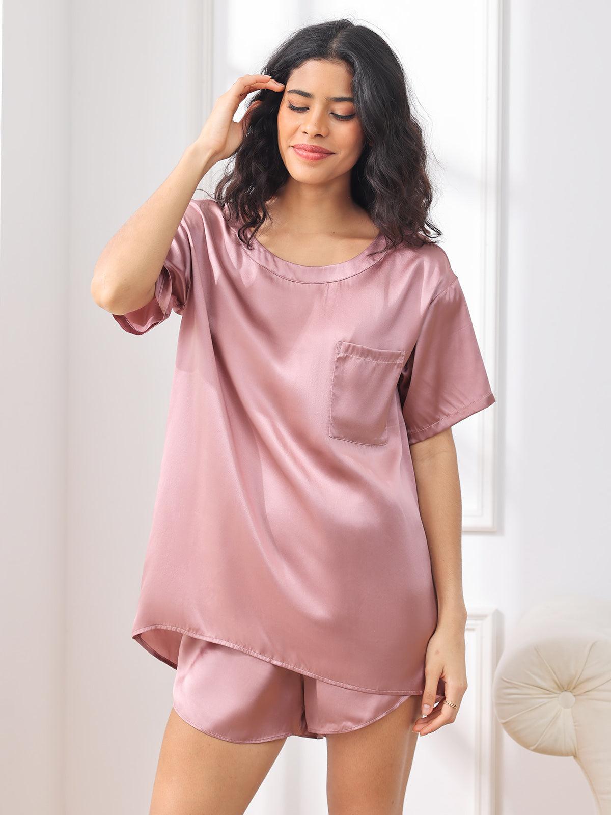 LOUISE - Casual Silk Pajama Set - ZyraLux Pyjama