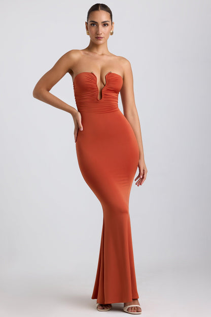 Radiant Glamour Gown | Orange | Evening Wear | Polyester - ZyraLux Kleding en accessoires