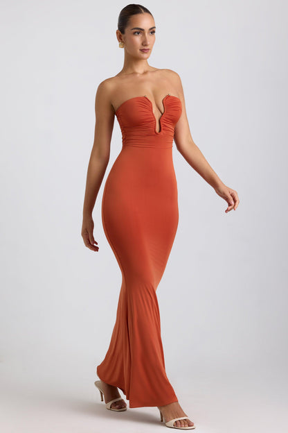 Radiant Glamour Gown | Orange | Evening Wear | Polyester - ZyraLux Kleding en accessoires