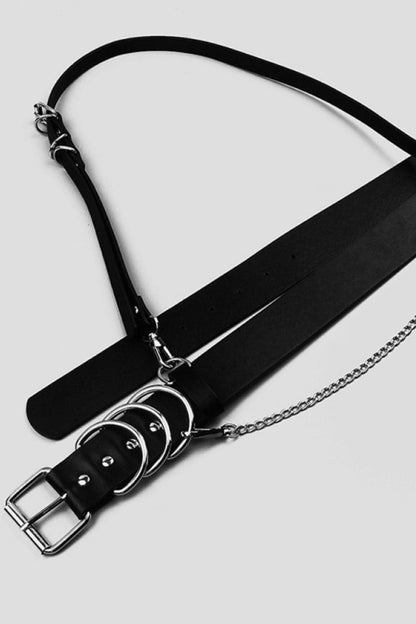 Edgy Punk-geïnspireerde PU-leren riem