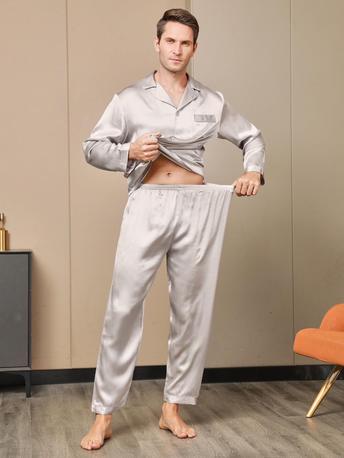 GABRIEL - Luxury Silk Pajama for Men - ZyraLux