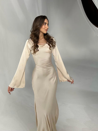 Hayley | Long-Sleeve Maxi Dress - ZyraLux