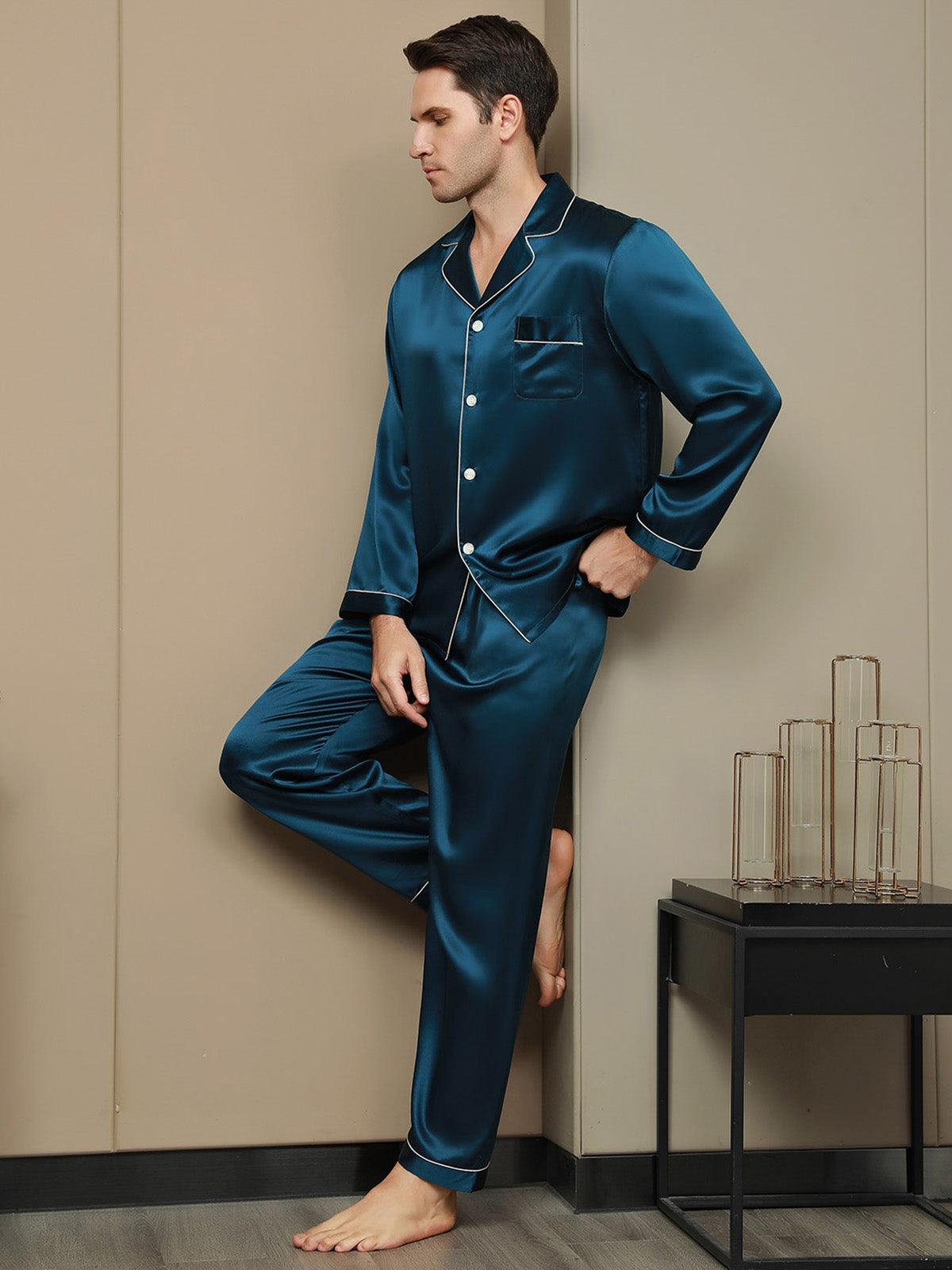 GABRIEL - Luxury Silk Pajama for Men - ZyraLux