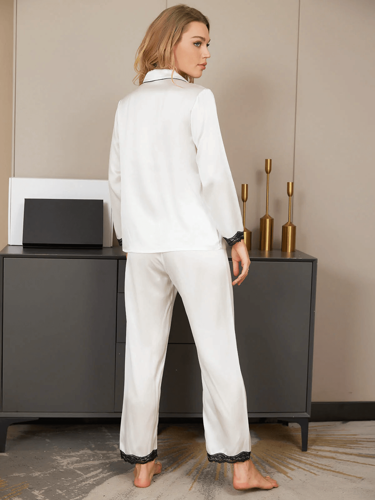 IVANKA - Casual Buttoned Silk Pajama for Women - ZyraLux Pyjama