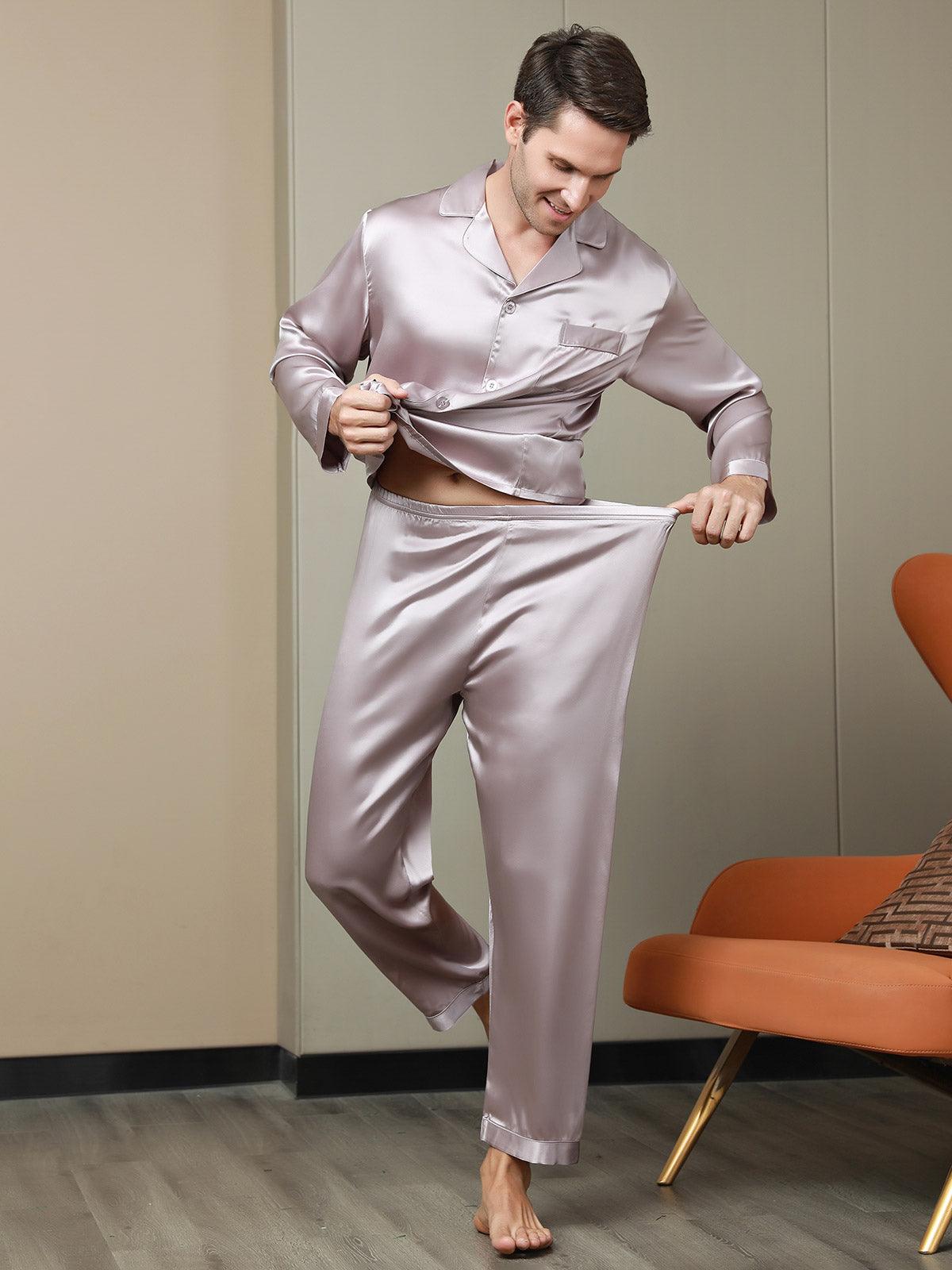 GABRIEL - Luxury Silk Pajama for Men - ZyraLux