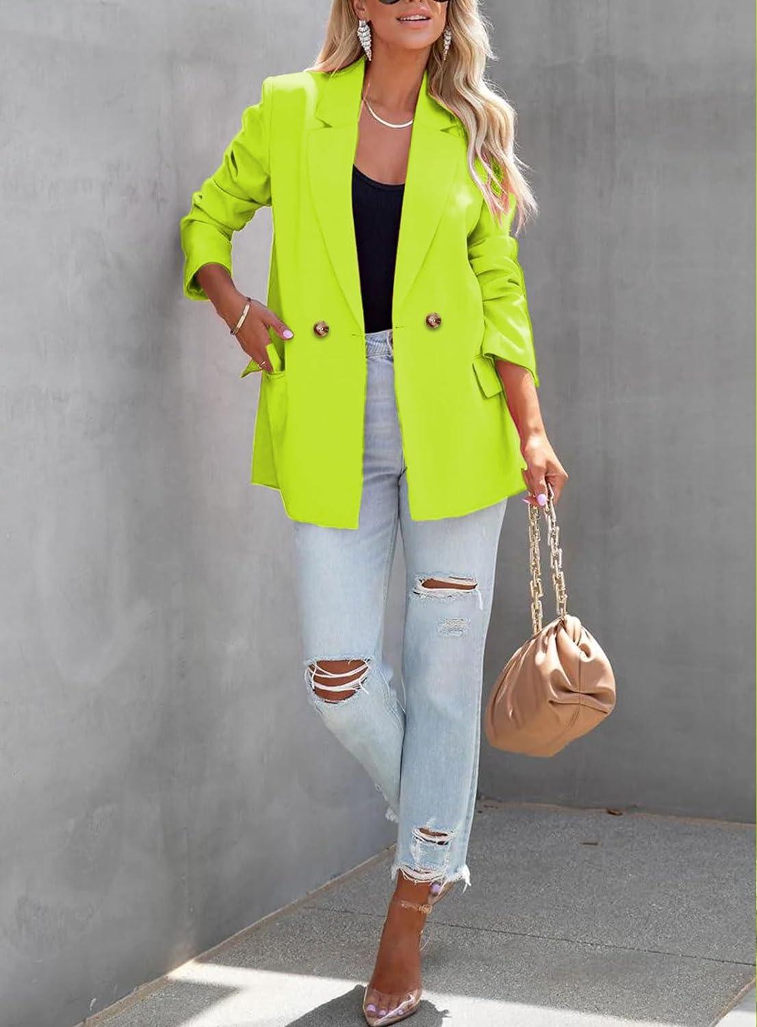 Sage Green Modern Style Long Sleeve Blazer - ZyraLux