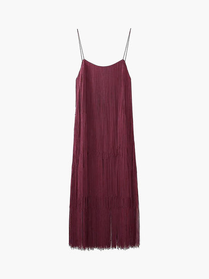 Fringe Cocktail Dress | Multicolor | Evening | Polyester - ZyraLux Kleding en accessoires