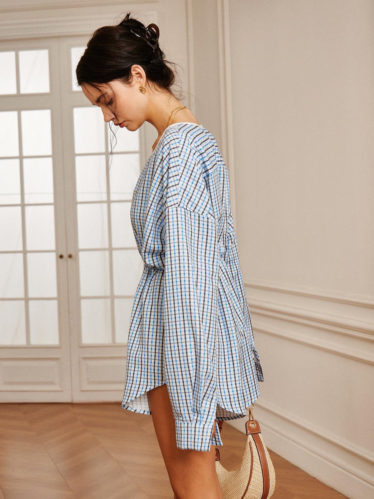 Plaid Breeze Jumpsuit | Blue | Casual | Cotton - ZyraLux Kleding en accessoires