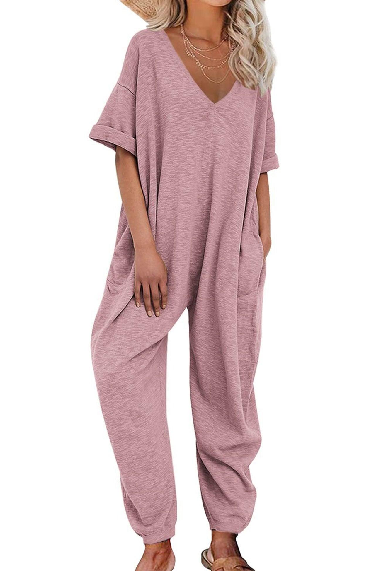 Nelia - v neck loose jumpsuits - ZyraLux