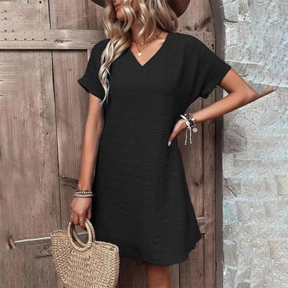 Relaxed Fit V-Neck Dress | Effortless Style | All-Day Comfort - ZyraLux Kleding en accessoires